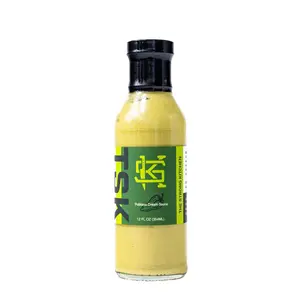 SK The Strong Kitchen Poblano Cream Sauce - Creamy Garlicky with Heat - Perfect for Braising Simmering & Reducing - 12 FL OZ Bottle - Coconut Milk Base - Flavorful Meaty Poblano Peppers & Toasted Garlic