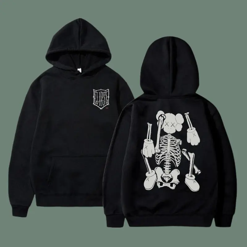 Vintage Clipse Let God Sort Em Out Tour 2025 Hoodie with Rap Skull Graphic, Unisex Cotton Pullover Streetwear, Oversized Cozy Fit for Hip-Hop Concert Fans