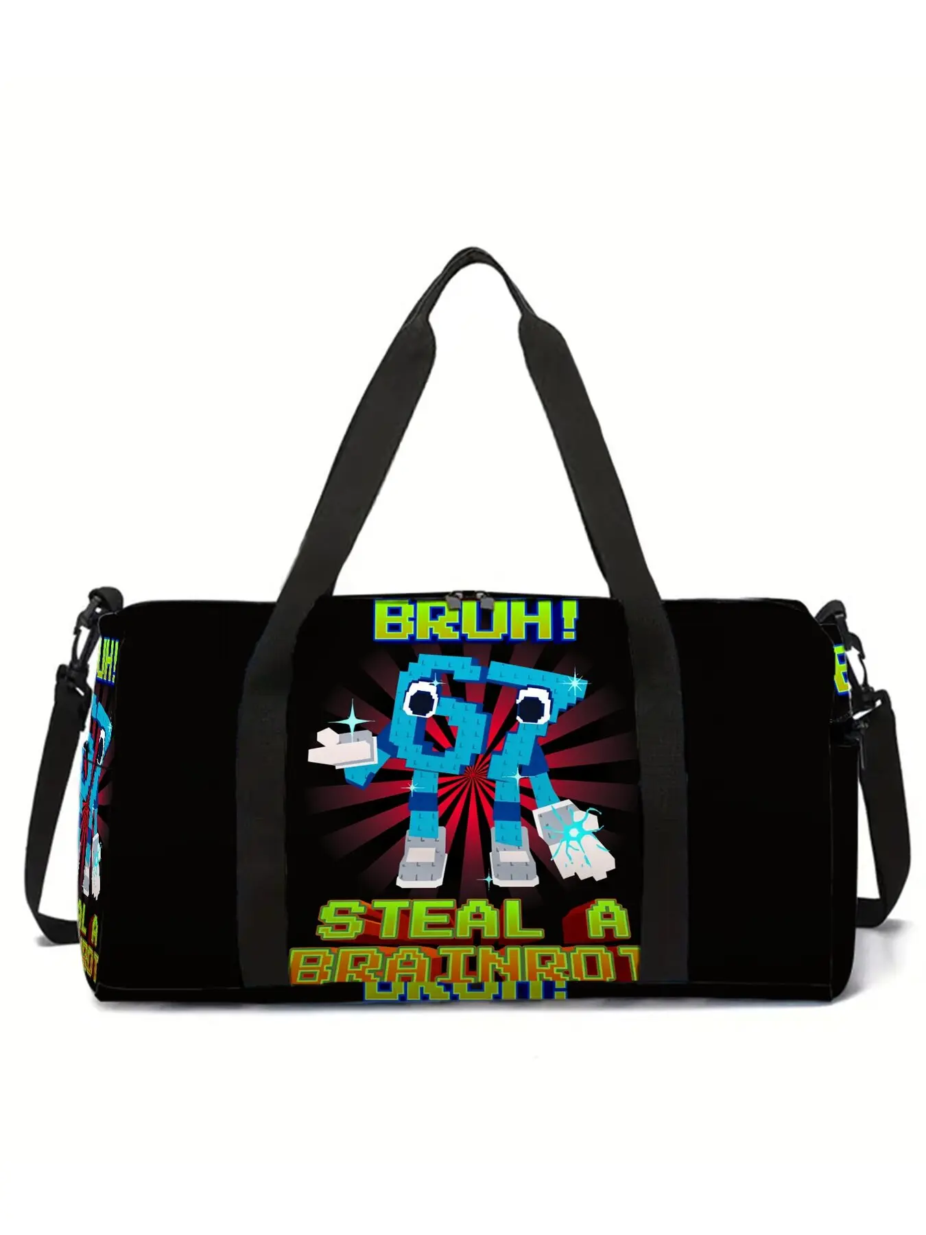 Bruh Steal A Brainrot 67 Six Seven Printed Travel Bag Luggage Bag Yoga Bag Fitness Bag