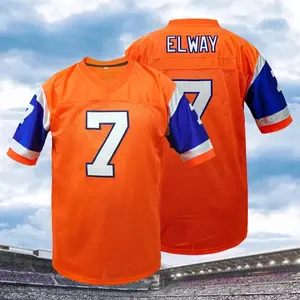 Men's Stitched Denver #2 Football Jersey, Jersey Shirts, Sporty Loose-Fit Long Sleeve T-Shirt, Breathable Casual Wear for All Seasons