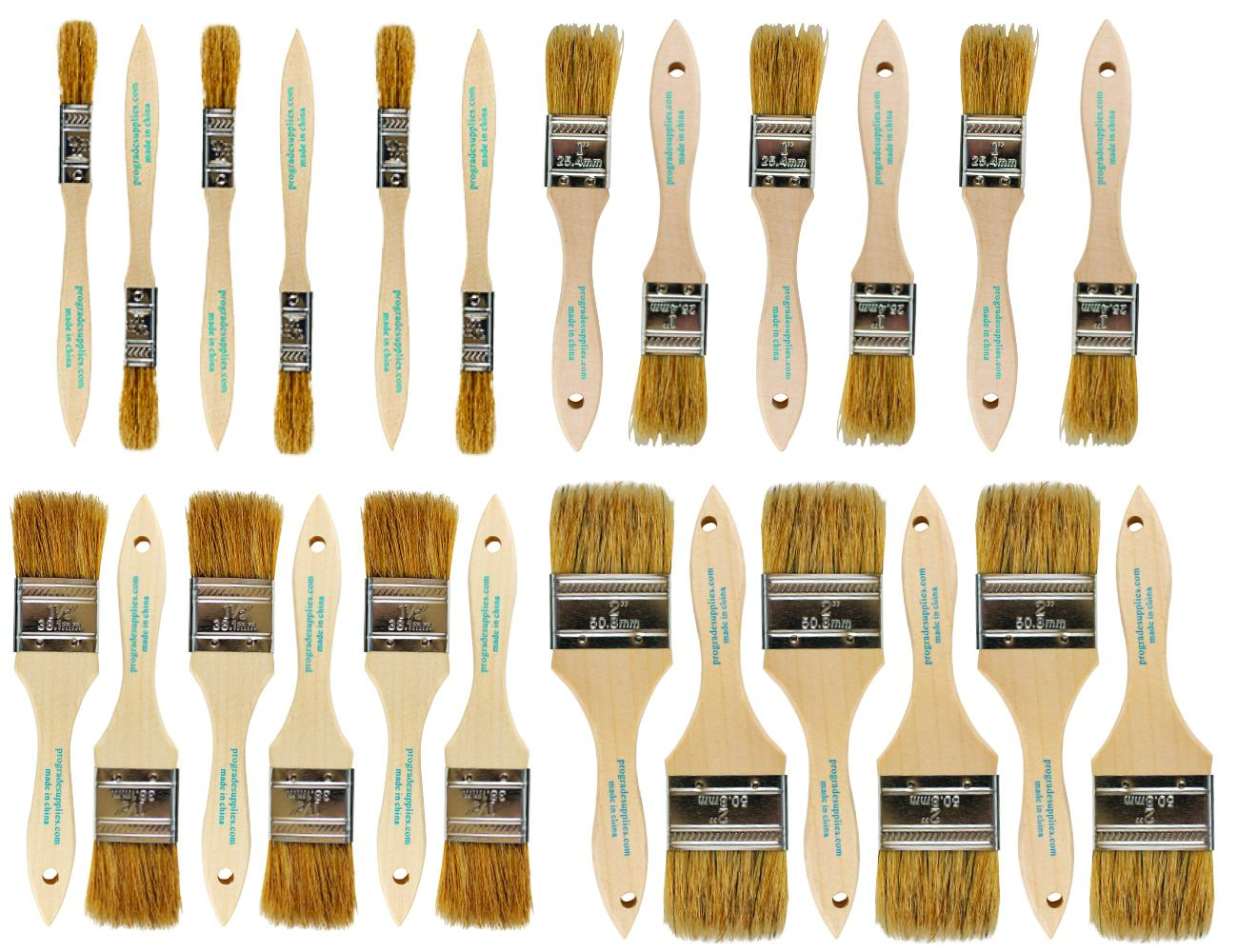 Vermeer Chip Paint Brushes - 24-Pack Chip Brushes in Assorted Sizes for Paints, Stains, Varnishes, Glues, & Gesso - Home Improvement - Interior & Exterior Use