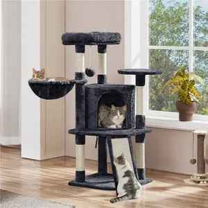 Costoffs 42″ Multi-Level Cat Tree with Cozy Condo & Basket, All-in-One Indoor Kitten Activity Center,summervibes
