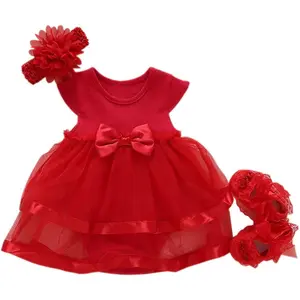 Baby Girls Clothes Dress Flowers Romper Sets Infant Tutu Bodysuit Party Outfits