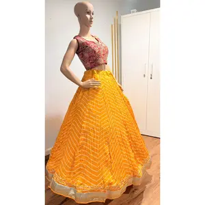 Bandhani Print Roman Silk Chaniya Choli