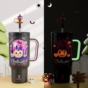 summerween[Halloween Carnival] MEOKY 40oz Reusable Stainless Steel Car Cup, Portable Leak-proof Water Cup, Keeps Cold for 24 Hours, Suitable for Outdoor Travel, Holiday Gift, Valentine's Day gift