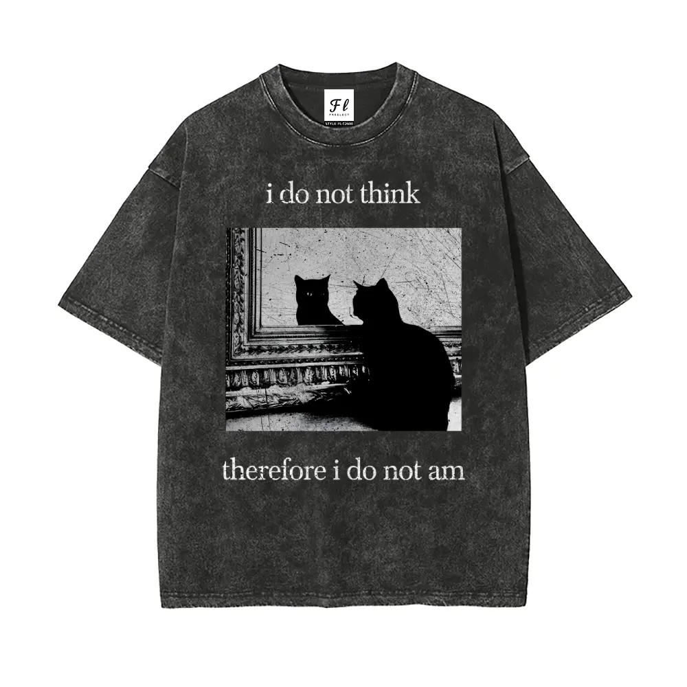 Vintage Washed Cotton Graphic T-Shirt, Unisex Soft Casual Oversized Fit Streetwear Top with Short Sleeves
