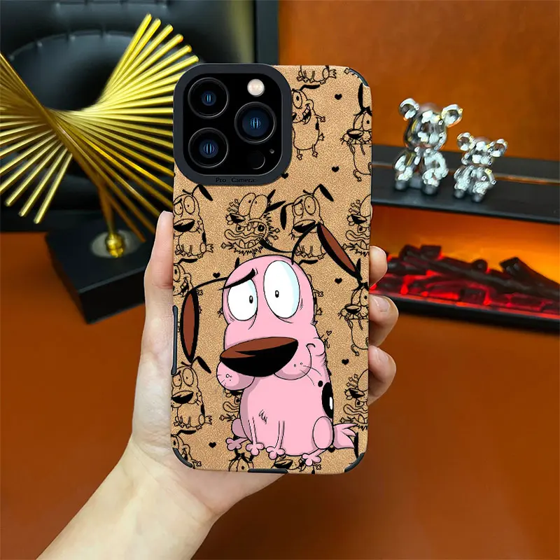 Cartoon Couragethe Cowardly Dog Soft&Flexible TPU Silicone Phone Case For iPhone 17 Pro Max AIR 16 15 14 13 12 11 Plus XSMAX Cases Durable|Shockproof|Full Camera Protection|Anti-Fingerprint|Non-Slip|Slim Fit|Gift For Girlfriend/Men/Women summerwins