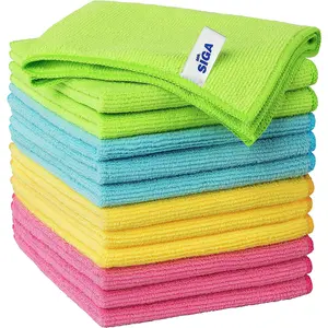 Microfiber Cleaning Cloth,Pack of 12,Size:12.6" X 12.6" MR.SIGA reusable dish
