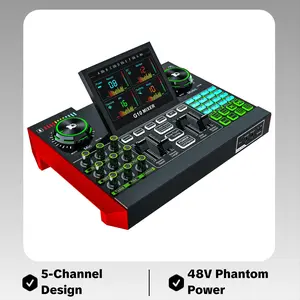 Tenlamp G10 All-in-1 DJ Controller Mixer Sound Card Kit, Portable Digital DJ Board for Podcast Streaming Karaoke, Plug-and-Play for Phone Laptop Beginners
