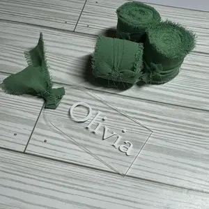 Wedding Clear Name Place Cards with Ribbons - Wedding, Corporate, Bridal, Parties & Special Occasions - Elegant Place Cards