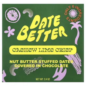 Date Better Snacks Dates, Cashew Lime Crisp, 2.4 oz