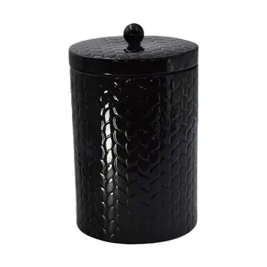 Temp-tations Carved Willow 5-Quart Stoneware Lidded Canister