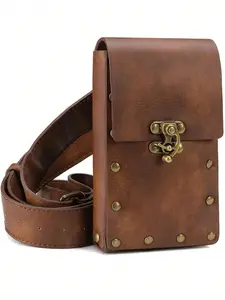 1 Set Medieval Viking Belt Pouch Waist Belt Pocket Waist Bag Fanny Pack Belt Pocket Holder Vintage PU Leather Belt Wallet Halloween Renaissance Fair Cosplay Costume Props