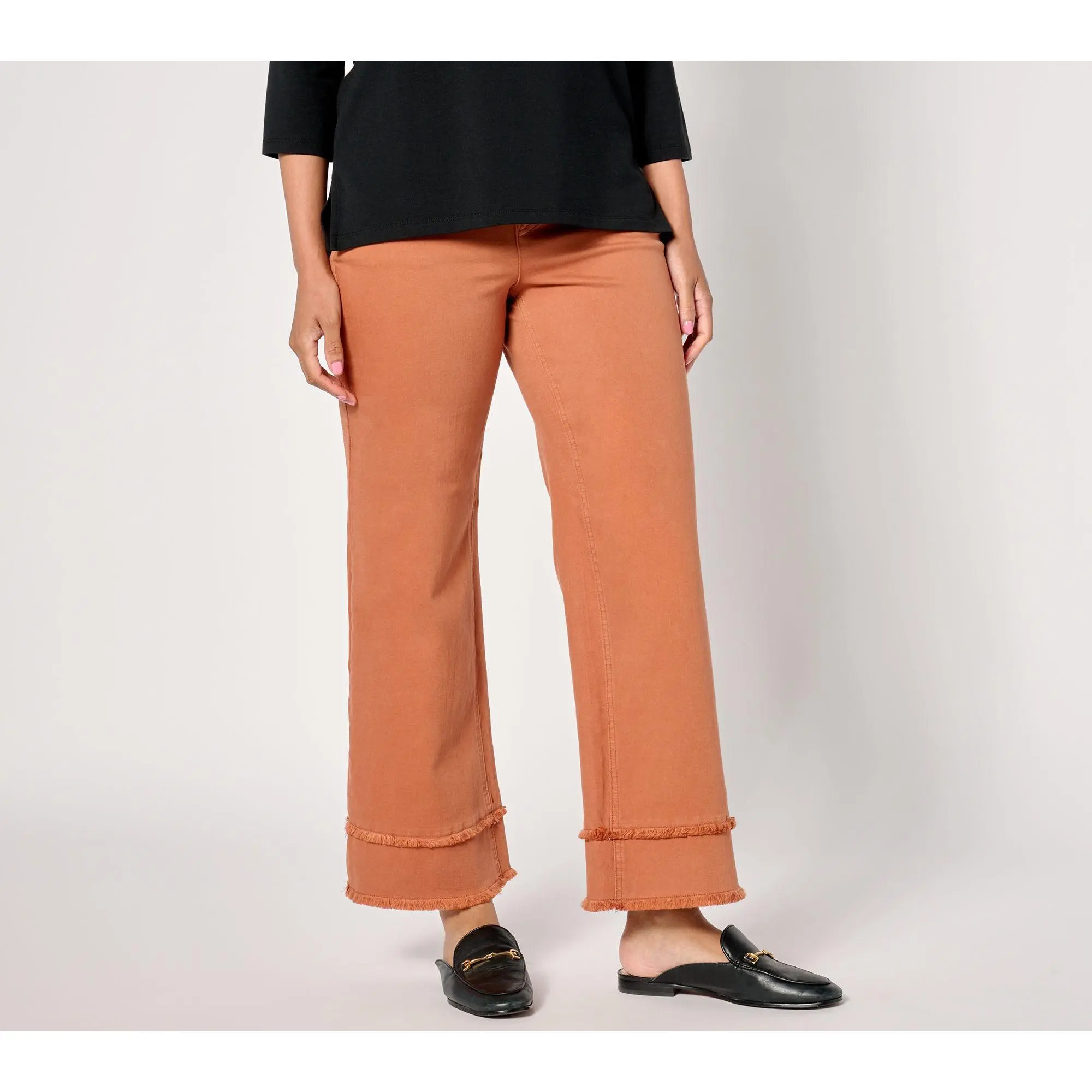 Isaac Mizrahi Live! Petite True Denim Color Pull On Wide Leg Jeans