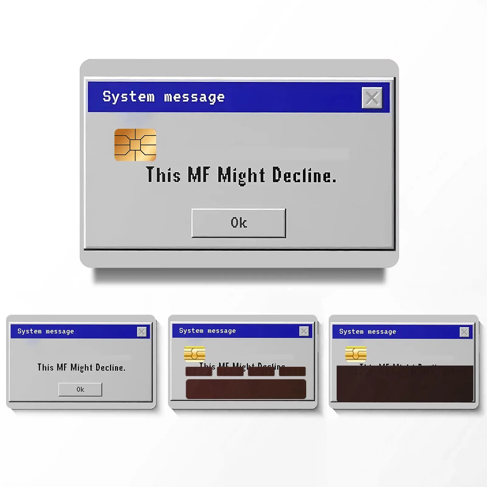 Credit Card Sticker, 4 Counts/set Waterproof & Scratch Resistant Card Sticker, Creative Card Sticker for Bank Card Transportation Card Key Card