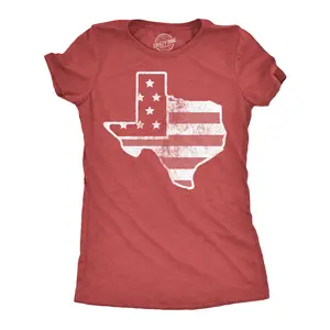 Womens Funny T Shirts American Flag Texas Awesome Fourth Of July Tee for Ladies Funny Womens T Shirts Cute Vintage Fashion Casual Ladies T-Shirt Gift Patriotic Tops for Women Women's Novelty Tees Red -