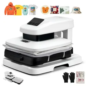 VEVOR Auto Heat Press Machine, 15 x 15 inch, T-Shirt Press Machine with Auto Release and Adjustable Pressure, Digital Display, Rapid Heating, for Sublimation, Vinyl, Heat Transfer Projects, White