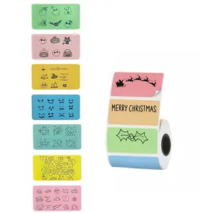 Thermal Label Sticker, 10 Rolls/set Colorful Self-adhesive Label Sticker, Decoration Sticker, Suitable for Small Businesses, Home, Office, and Holiday DIY Projects