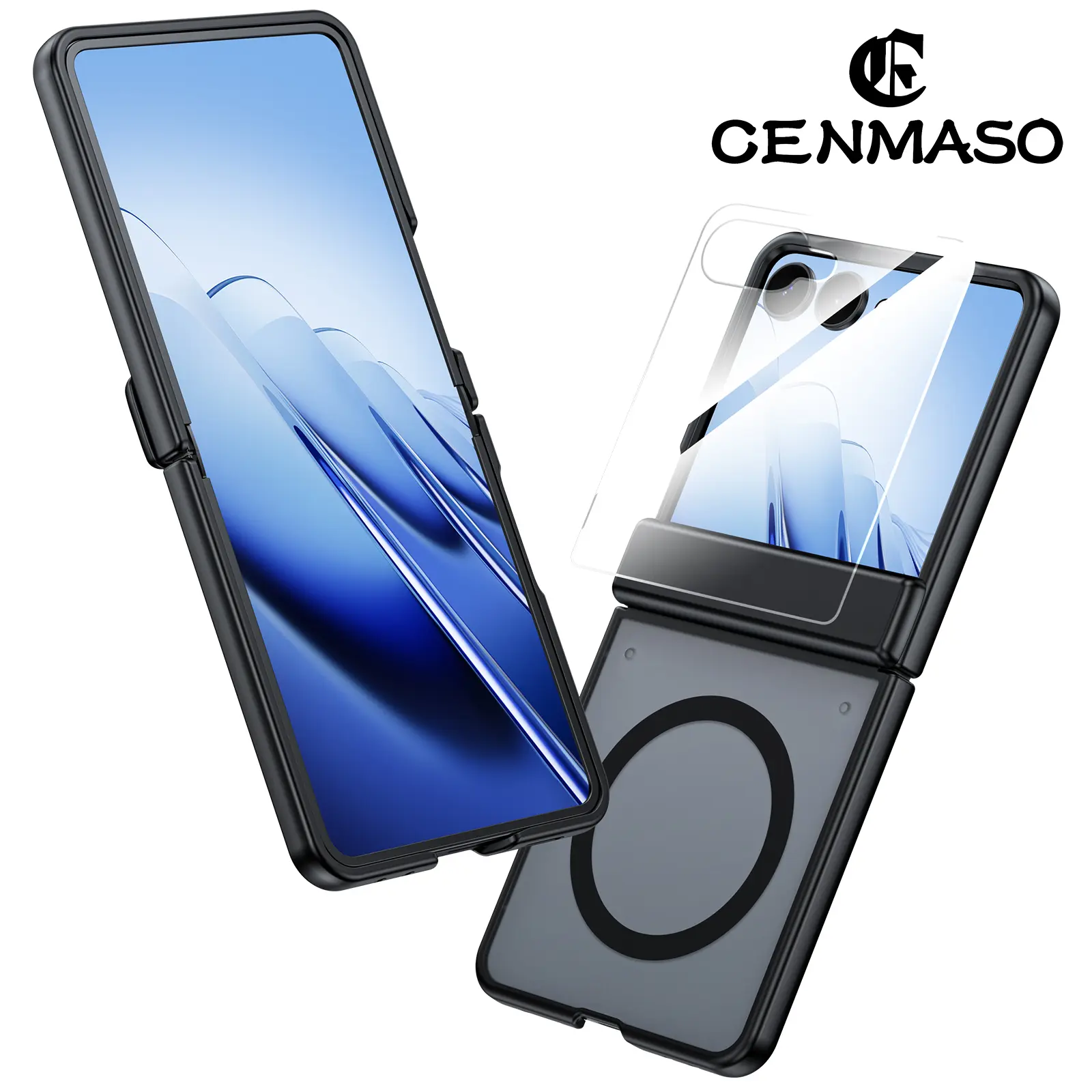 C CENMASO for Samsung Galaxy Z Flip 7 Magnetic Case – Military Drop Protection, MagSafe Compatible, Hinge Cover, Slim Frosted Phone Case #SummerVibes