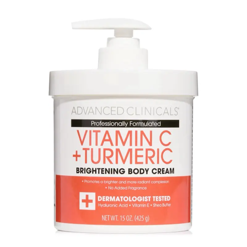 Advanced Clinicals Vitamin C Cream Dry Skin Rescue Skin Care Face & Body Cream Infused W/Turmeric, Vitamin E, & Shea Butter. Firming & Brightening Anti Aging Moisturizer, 15 Fl Oz Hydrating Radiant Moisturizing