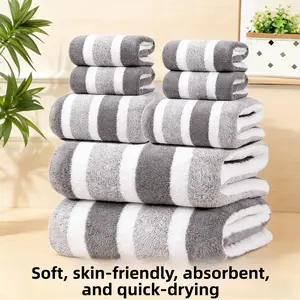 8-Piece Microfiber Gym Towels, Thickened Striped Design, Soft & Absorbent Workout Towels for Exercise, Fitness, Sports fun uforu wall toilet cleaning system gap Disposable Multi-Layer Brush Refill High Pressure Dual Shower Head Set health adepopit