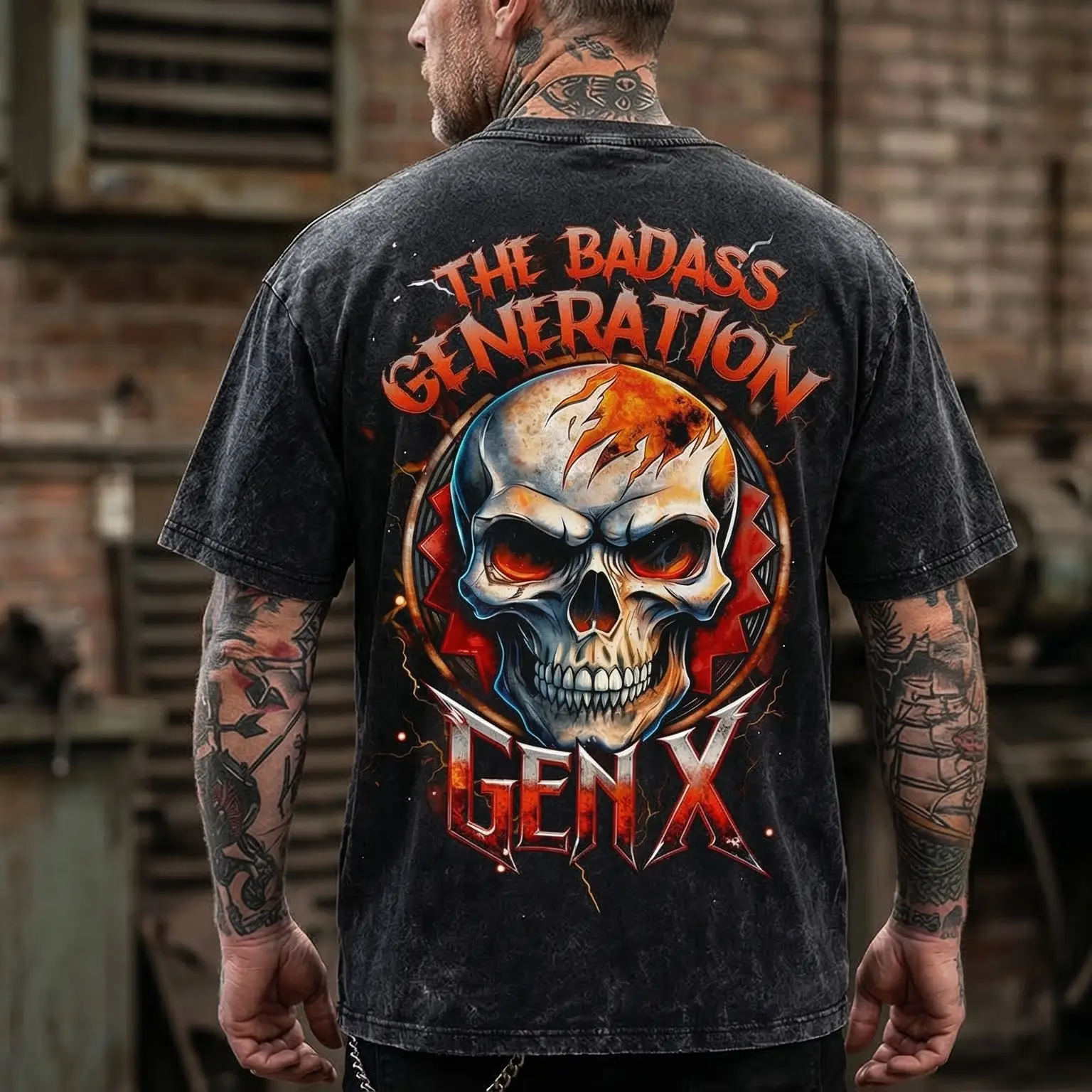 The Bad Ass Generation Gen X Acid Wash Shirt
