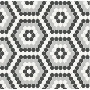 Hexagon Soho Midnight Blend Matte Glazed Porcelain Mosaic