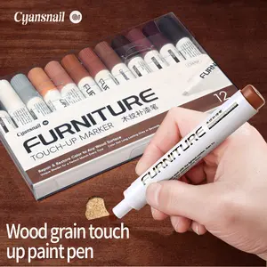 Wood Repair Marker Set for Floor & Table Scratches, Waterproof Pen for Oak Maple Cherry Mahogany Walnut Wood Surfaces