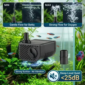 WaterRebirth P-800 Submersible Fountain Water Pump, [52]GPH Quiet Mini Water Pump for Small Fish Tanks, Aquariums, Hydroponics and Fountains