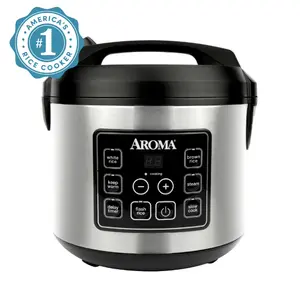 Aroma 20-Cup Digital Rice & Grain Cooker, Multi-Cooker, 8X Bonded Granite Coating, Silver, New