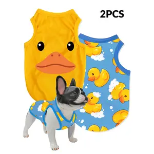 2pcs Pet Tank Tops for Dogs & Cats, Pig Face & Allover Pig Print Vests, Breathable Shirts for Small Pets, Puppy Clothes, All Seasons Pet Apparel