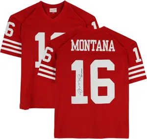 Joe Montana San Francisco 49ers Autographed Mitchell & Ness 1990 Throwback Scarlett Replica Jersey with "HOF 2000" Inscription - Fanatics Authentic Certified