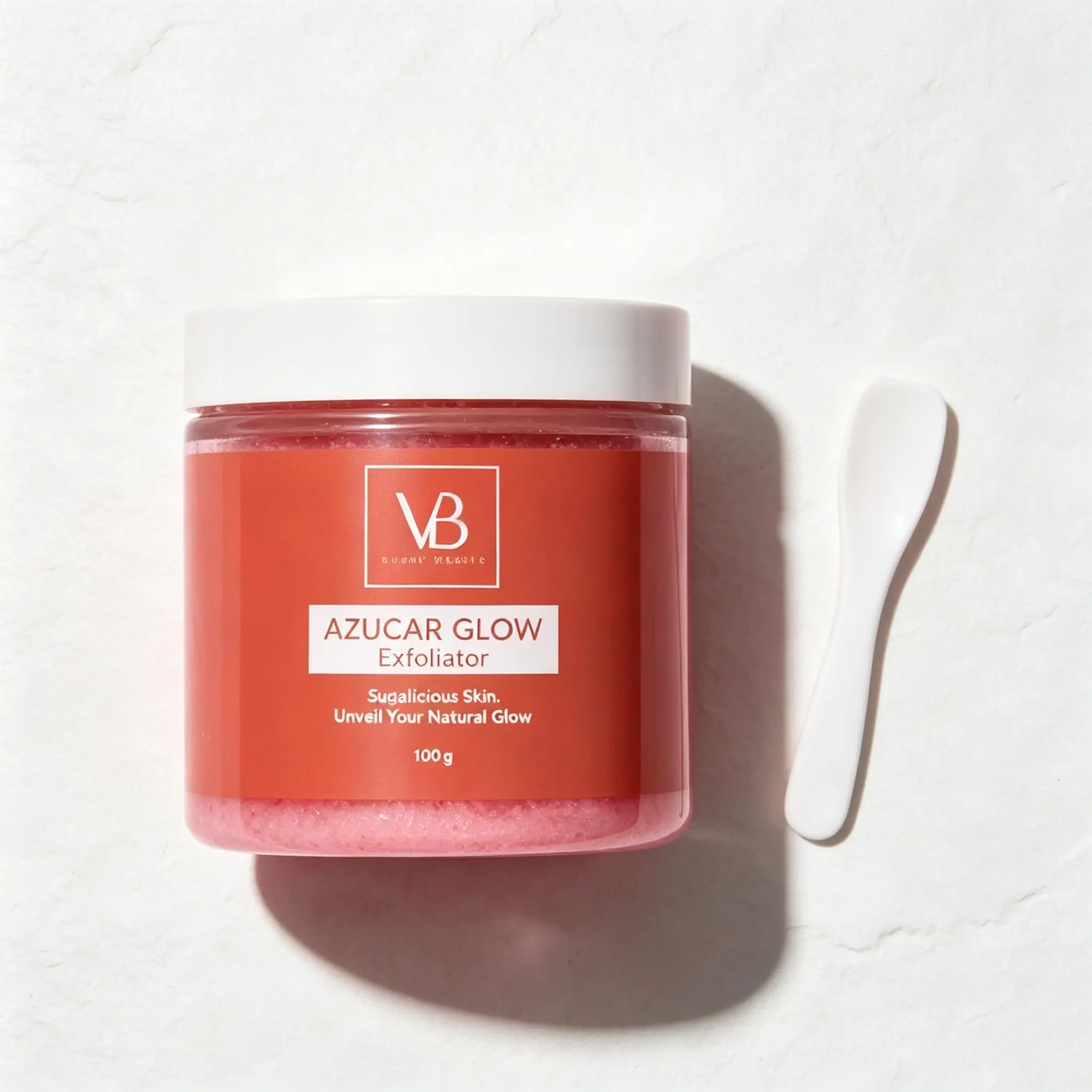 VB Azucar Glow Sugar Facial Scrub 100g, Gentle Hydrating Daily Exfoliating Cleanser, Sugar-Based Skin Refining Exfoliant to Boost Soft, Radiant Complexion for All Skin Types