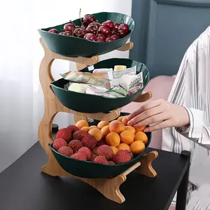 Wooden Fruit Basket, 1 Count Multi-layer Fruit Snack Bread Sundries Storage Basket, Large Capacity Fruit Basket for Home Kitchen Dining Room