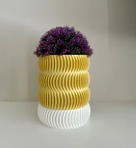 Swirl Planter - 3D printed PLA planter with drainage holes and hidden Drip Tray, Available in Various Colors