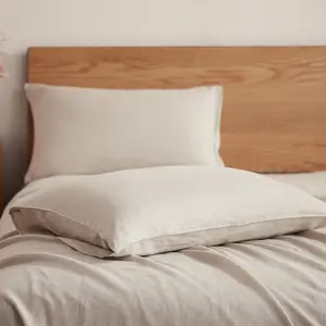 DAPU 100% Linen Pillowcases (Pack of 2) with Envelope Closure, Stone Washed, Moisture-wicking, Soft and Breathable