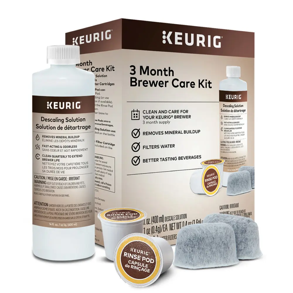 Keurig Coffee Maker Care Products – Rinse Pods, Water Filters & Descaling Solution – Clean Brewers - Better-Tasting Coffee