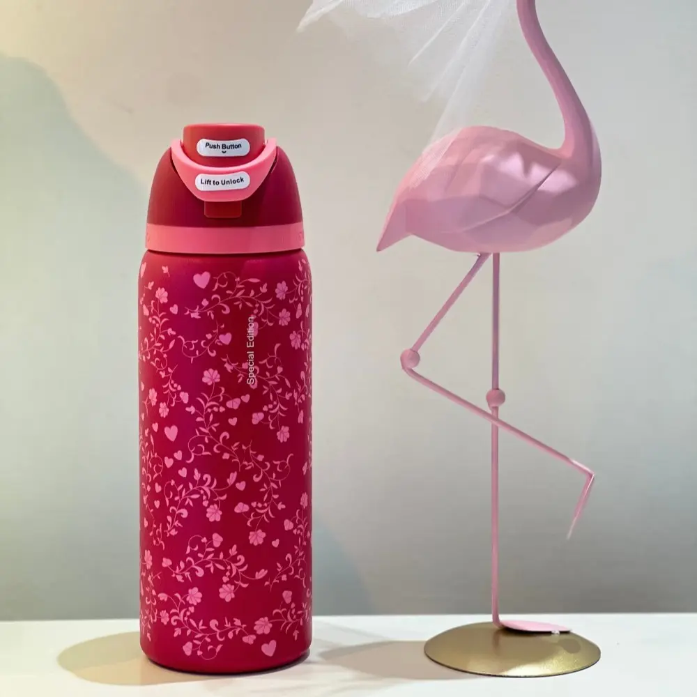 Bright red floral pattern