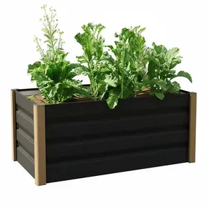 GARVEE 2‑Pack Large Metal Raised Garden Beds for Outdoor Gardening,120×60×40cm Heavy‑Duty Galvanized Planter Boxes with Open‑Bottom Design, Anti‑Cut Safe Smooth Edges, Rust & Corrosion Resistant, Sturdy Breathable Structure, Perfect for Growing Vegetables