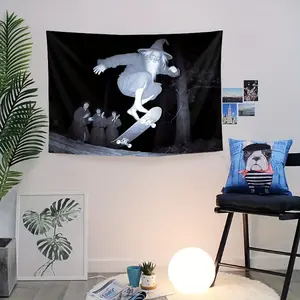 1pc Wizard Skateboard Flag Tapestry, Indoor/Outdoor Use, Cool Sports Wall Hanging For Living Room, Dorm Decor, Bedroom Wall Decor