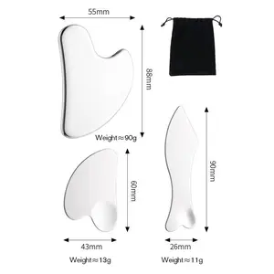 Gua Sha Facial Tools Guasha for Face - Stainless Steel3PCS Gua Sha Tool - Massager Tool for Jawline & Chin, Face Sculpting Tool, Fascia Massage Tool, Lymphatic Drainage Massager