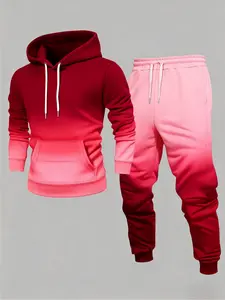 2-piece men's matching outfit set, including casual crew neck long sleeve hoodie and sweatpants, suitable for winter and autumn, designed for sports activities, suitable for Thanksgiving, Christmas, holiday gifts, Sweatsuit Matching Set