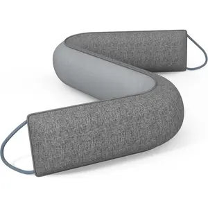 30 Inch Weighted Door Draft Stopper - Under Door Snake Pillow, Blocks Cold Air/Wind/Noise, Heavy Duty Soundproof Bottom Filler (Covers Gaps Up to 3"), Winter Patio Sliding Window Seal, Grey