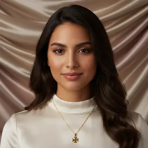 Maltese Cross Pendant Necklace - Stainless Steel