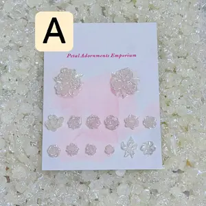 Luminous Resin Flower Nail Charms for DIY Nail Art and More woman diy mother day Christmas Nails custom hand flower nail Removable cute charm elegant easy diy  resin craft pink friday trendy design handmade nail christmas nail mixshape