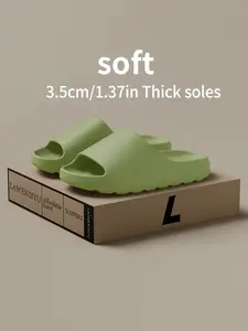 Men's Spring & Fall Water Ripple Thick Sole Comfort Slip-On Slippers, Waterproof Non-Slip Simple Buckle Lightweight Quick Dry Bathroom Shoes