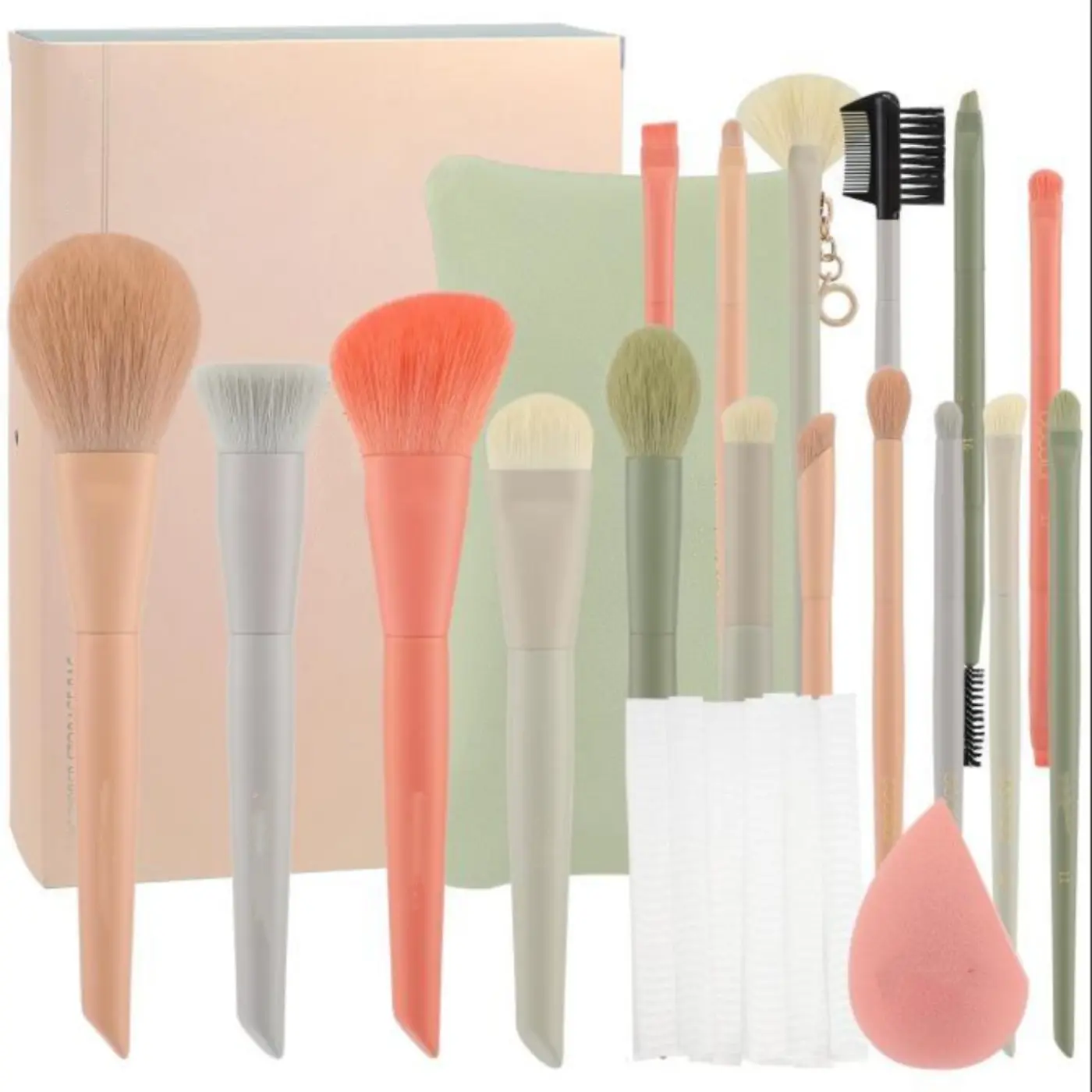 DUcare 17-Piece Cosmetic Brushes Set with Storage Bag - Includes Blending, Cheek, Contoured Foundation & Concealer Brushes, Cheek Makeup Brush, Contoured Foundation Brush