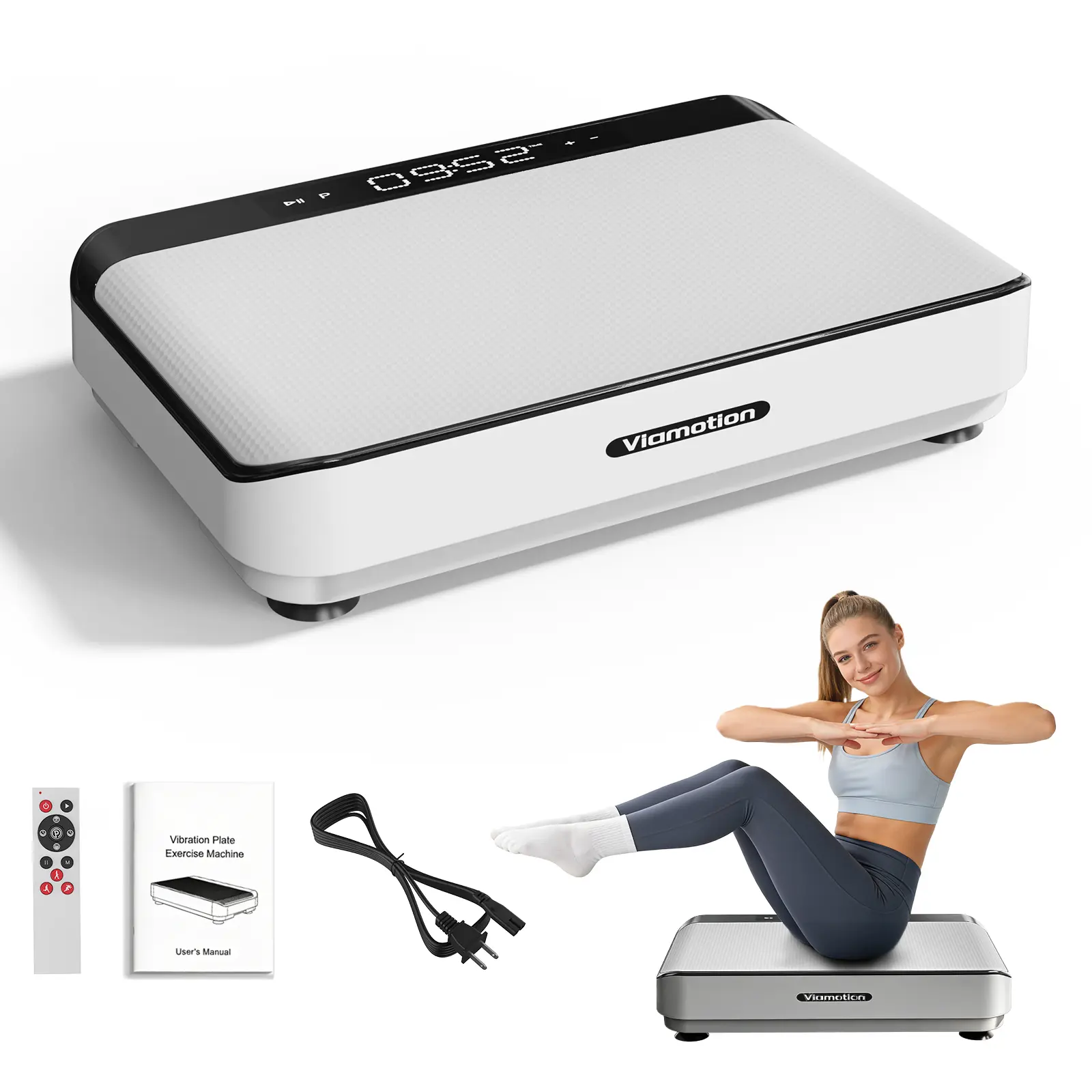 Viamotion Vibration Plate - Home Relaxation, Low-Noise 150W Motor, 1-99 Speed Levels, Safe Dual Voltage Protection, Office Wellness, Multi-Function, LED Display, Muscle Relaxation, Exercise Equipment, Home Fitness Equipment,  Home Gym Kit sum