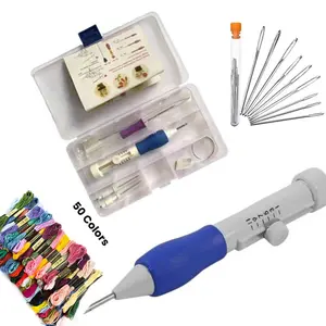 Random Color DIY Embroidery Punch Needle Tool Set, Embroidery Pen, Clothes Embroidery Needle, Knitting Sewing Needle, Sewing Tool, Cross Stitch Kit