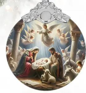 Christian Gifts: Nativity Christmas Ornaments - Religious Gifts for  and Women of Faith - Christmas Tree Decoration Stained Glass Ornament